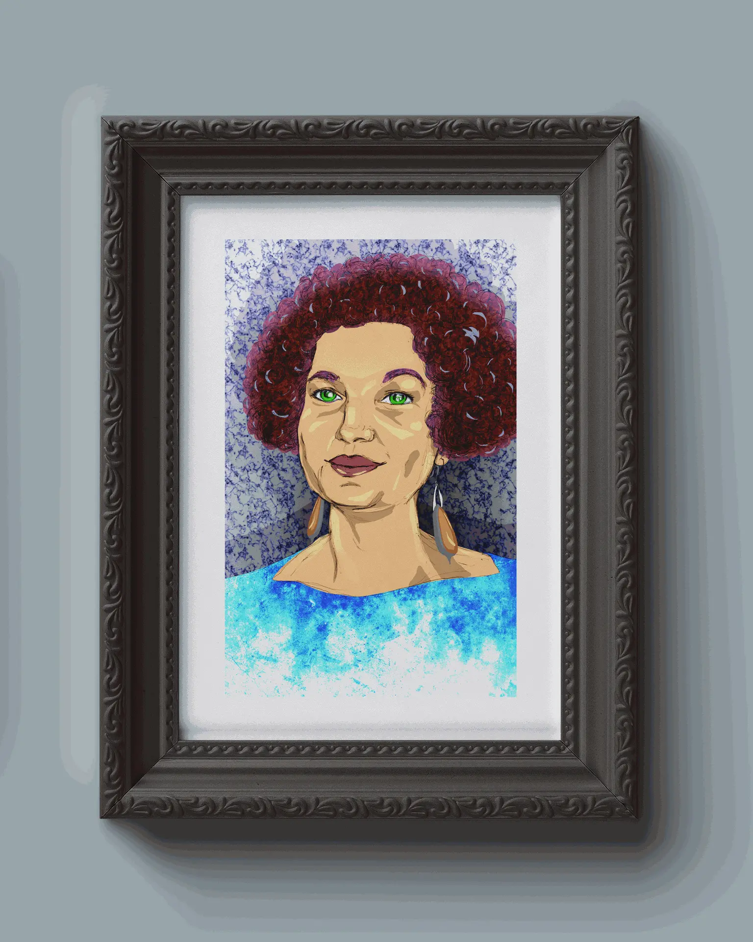 portrait numérique graphique illustration croquis mixte femme