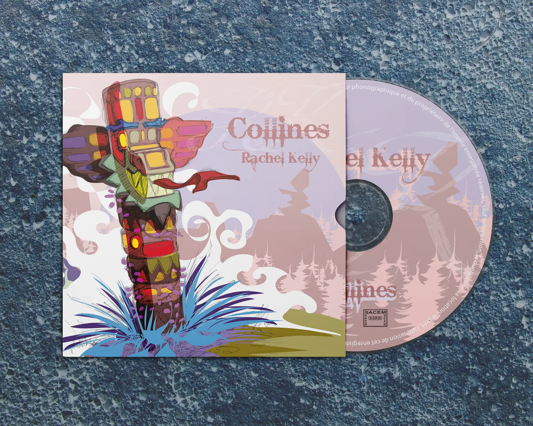 Pochette album CD "Collines" de Rachel KELLY (Folk-ethnique Française)