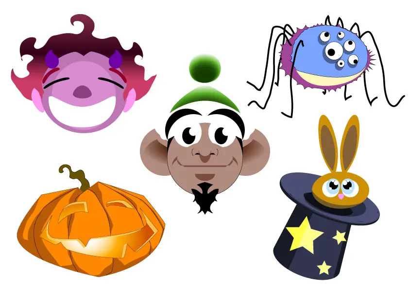 Divers illustrations sur le thème de halloween