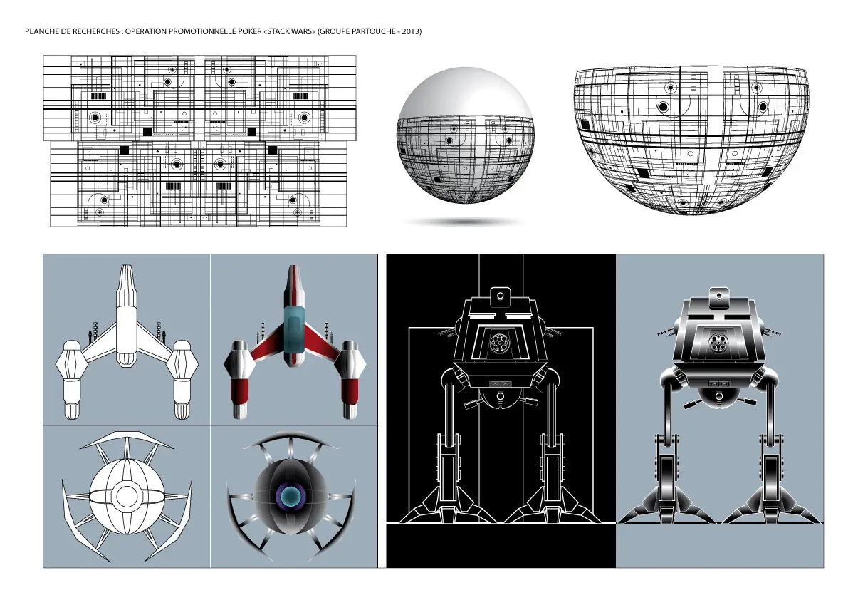 Recherches graphiques dans l'esprit star wars pour des affiches