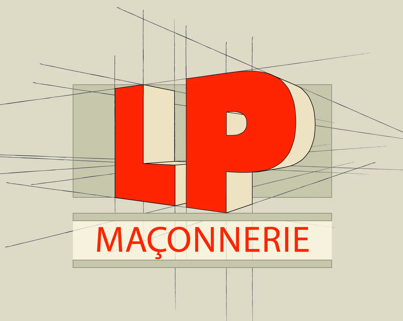 Logo LP maçonnerie effet 3D