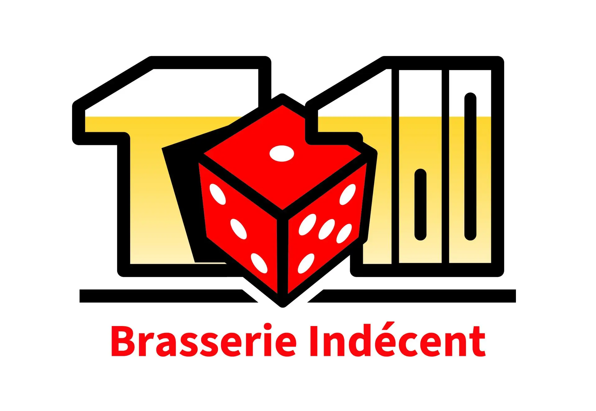 Logo brasserie indécent (jeu de mot de rôliste 1 dé 100)